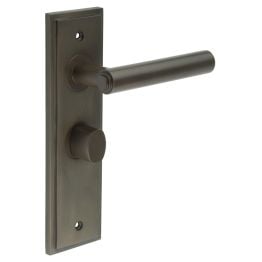 Richmond Door Handle Bathroom Backplate Dark Bronze & Turn & Release - By Frelan Hardware - BUR-45DB-453DB-81DB