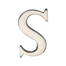 Heritage Brass Alphabet S Pin Fix 51mm (2") Polished Nickel Finish