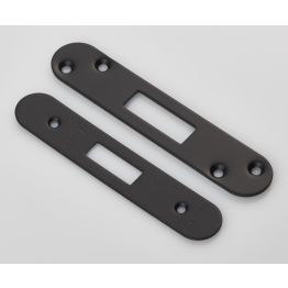 Forend Strike & Fixing Pack To Suit Architectural Deadlocks (Eds/Lds) Radius - Matt Black