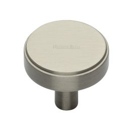 Heritage Brass Cabinet Knob Stepped Disc Design 38mm Satin Nickel finish
