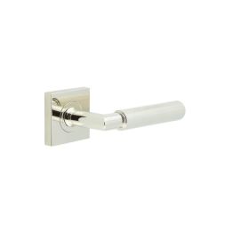 Piccadilly Door Handle on Square Plain Rose Polished Nickel - By Frelan Hardware - BUR40KIT162