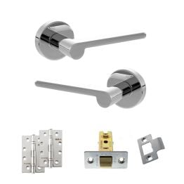 Senza Pari Darrio Door Handle Pack (Latch Set - 2.5" CE Latch, 4" Slim Knuckle Hinges x2) - Polished Chrome