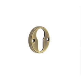 Burlington Westbourne Knurled Euro Profile Escutcheon Antique Brass - By Frelan Hardware - BUR181AB