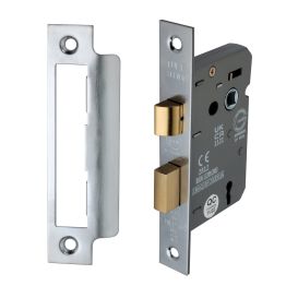 2.5" CE 3 Lever Mortice Sash Lock FD60 - Satin Chrome