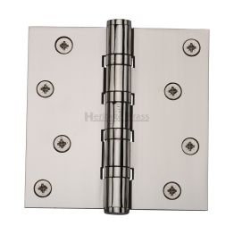 Heritage Brass Hinge Brass with Ball Bearing 4" x 4" Polished NIckel Finish