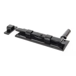 Black 6" Straight Door Bolt