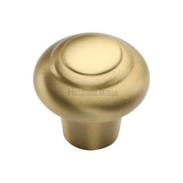 Heritage Brass Cabinet Knob Round Bead Design 32mm Satin Brass finish