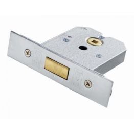 Flat Deadlock 64mm - Satin Chrome Plated