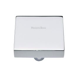 Heritage Brass Cabinet Knob Square Design 38mm Polished Chrome finish