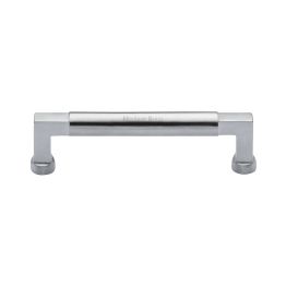 Heritage Brass Cabinet Pull Bauhaus Design 128mm CTC Satin Chrome Finish
