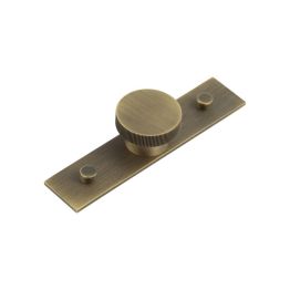 Thaxted Cupboard Knobs 40mm Plain Backplate Antique Brass - By Frelan Hardware - HOX-240AB-5090AB