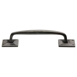 Rustic Pewter Cabinet Pull Offset Design 260mm