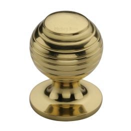 Heritage Brass Cabinet Knob Beehive Design 38mm Polished Brass finish