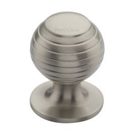 Heritage Brass Cabinet Knob Beehive Design 38mm Satin Nickel finish