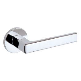 Tupai Exclusivo 5S Line Portel Lever Door Handle on 5mm Slimline Round Rose - Bright Polished Chrome