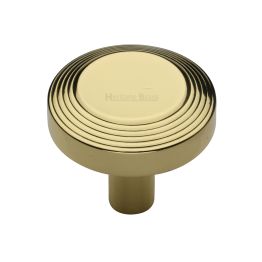 Heritage Brass Cabinet Knob Ridge Design 38mm Polished Brass finishUK Registered Design Number 6194410