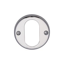 Heritage Brass Oval Profile Cylinder Escutcheon Polished Chrome finish