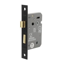 2.5" CE 3 Lever Bathroom Lock FD60 - Matt Black