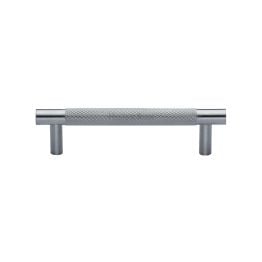 Heritage Brass Cabinet Pull Partial Knurl Design 96mm CTC Satin Chrome finish