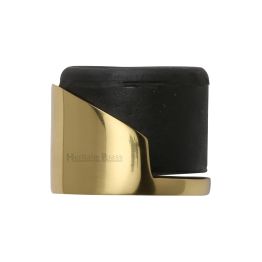Heritage Brass Door Stop Round Floor Mounted Design Polished Brass Finish