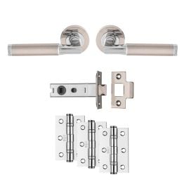 Belas Latch Pack - Ultimate Door Pack - Satin Nickel/Polished Chrome