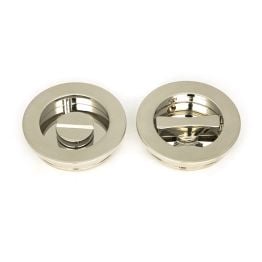 Polished Nickel 60mm Plain Round Pull - Privacy Set