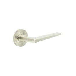 Mayfair Door Handle on Knurled Rose Satin Nickel - By Frelan Hardware - BUR10KIT317
