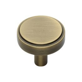 Heritage Brass Cabinet Knob Stepped Disc Design 32mm Antique Brass finish