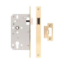 72mm Satin Brass Din Euro Latch 60mm Backset - By Frelan Hardware - JL-DL60SB