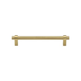 Heritage Brass Cabinet Pull Industrial Design 128mm CTC Satin Brass Finish