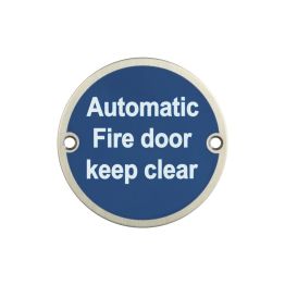 Stainless Steel Automatic Fire Door Keep Clear 75mm Satin Stainless Steel - By Frelan Hardware - JS110SSS