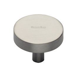 Heritage Brass Cabinet Knob Disc Design 32mm Satin Nickel finish