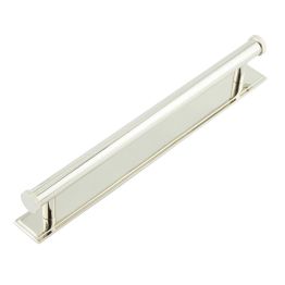 Hoxton Thaxted Cabinet Handles 224mm Ctrs Stepped Backplate Polished Nickel - By Frelan Hardware - HOX-260PN-6060PN