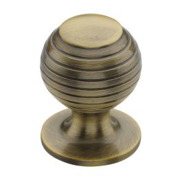 Heritage Brass Cabinet Knob Beehive Design 38mm Antique Brass finish