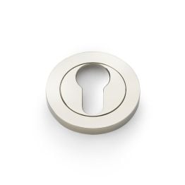 Alexander & Wilks - Concealed Fix Round Escutcheon - PVD Polished Nickel - Euro Profile