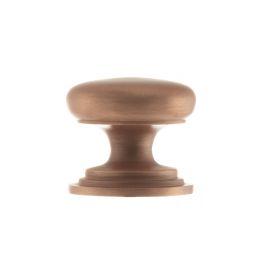Old English Lincoln Solid Brass Victorian Cabinet Knob 38mm on Concealed Fix - Urban Satin Copper