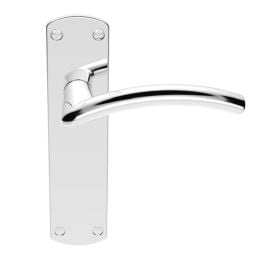 Serozzetta Tres Lever On Latch Backplate - Polished Chrome