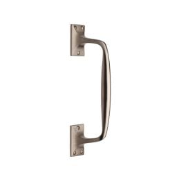 Heritage Brass Door Pull Handle Cranked Design 10" Satin Nickel Finish