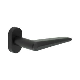 CR-107 Black Multi Point Oval Rose Door Handle - By Frelan Hardware - CR-107C4MB