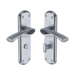 Sorrento Door Handle Bathroom Atlanta Design Satin Chrome finish