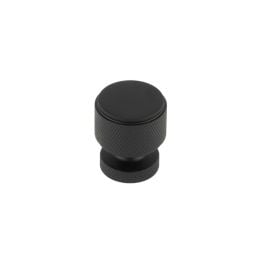 Piccadilly Knurled Cupboard Knobs Black - By Frelan Hardware - BUR400MB