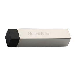 Heritage Brass Door Stop Square Wall Mounted Design Polished Nickel Finish