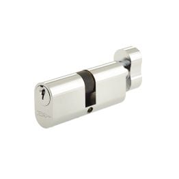 Oval Profile Cylinders & Turns 60mm Polished Chrome - By Frelan Hardware - JL60-OPCTPC
