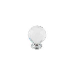 Kontrax Faceted Glass Cupboard Knob 30mm Satin Nickel - By Frelan Hardware - JH4155-30SN