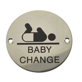 Stainless Steel Baby Change Symbol 75mm Polished Stainless Steel - By Frelan Hardware - JS107PSS