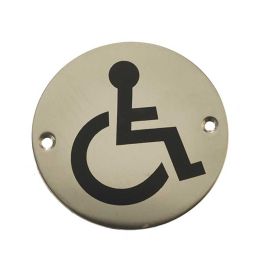 Stainless Steel Disabled Symbol 75mm Polished Stainless Steel - By Frelan Hardware - JS104PSS
