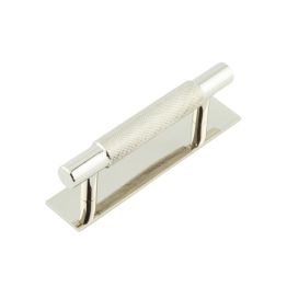 Hoxton Taplow Cabinet Handles 96mm Ctrs Plain Backplate Polished Nickel - By Frelan Hardware - HOX-2050PN-5050PN
