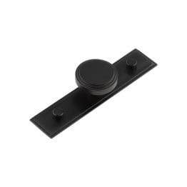 Cropley Cupboard Knobs 40mm Stepped Backplate Black - By Frelan Hardware - HOX-1040MB-6090MB