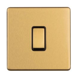 Eurolite Concealed 3mm 1 Gang 10Amp 2 way switch Satin Brass