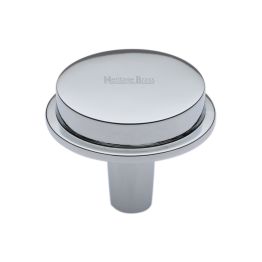 Heritage Brass Flat Round Knob Design 38 mm Polished Chrome finish